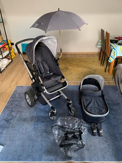 Buggy met reiswieg, zitje en accessoires, Kinderen en Baby's, Kinderwagens en Combinaties, Gebruikt, Combiwagen, Luchtbanden, Met reiswieg