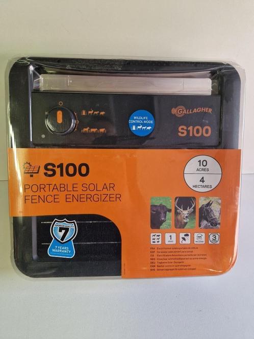 Schrikdraadapparaat Solar S100 incl. 12V batterij  - Nieuw, Dieren en Toebehoren, Stalling en Weidegang, Weidegang