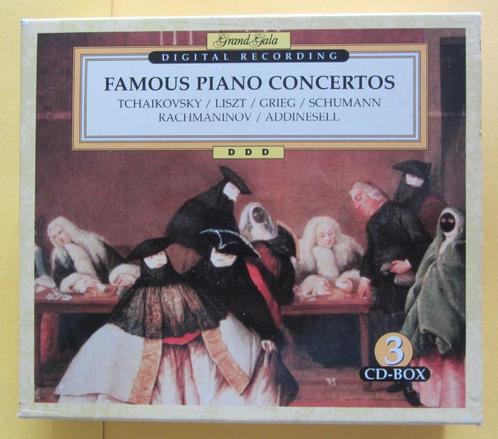 Famous Piano Concertos - Grand Gala - 3 cd's, Cd's en Dvd's, Cd's | Klassiek, Zo goed als nieuw, Kamermuziek, Classicisme, Boxset