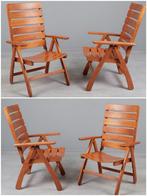 Set 4 vintage teak stoelen, Tuin en Terras, Ophalen, Gebruikt, Teakhout