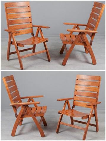 Set 4 vintage teak stoelen beschikbaar voor biedingen