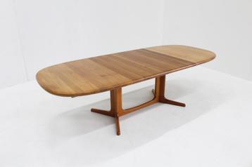 Vintage Glostrup ovalen uitschuifbare eettafel massief teak beschikbaar voor biedingen