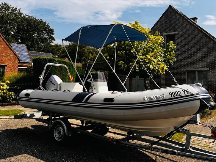 Rubberboot - Rib 50PK. 5.20 meter INC trailer, Watersport en Boten, Rubberboten, Gebruikt, Overige merken, Overige materialen