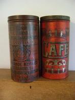 Te ruilen: 2 grote antieke art nouveau koffie blikken 44cm, Enlèvement, Utilisé, Café