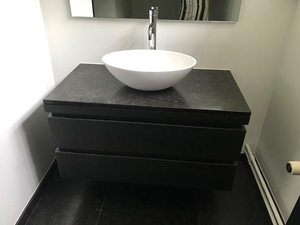 Loshangende wasbak met meubel met 2 laden, Doe-het-zelf en Bouw, Sanitair, Kraan, Ophalen