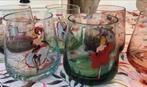Set van 6 Art-Deco glazen uit Parijs French Can-Can zeldzame, Antiek en Kunst, Curiosa en Brocante, Ophalen of Verzenden