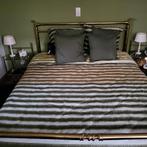 Massief koperen bed 160 cm  met bijhorend nachttafeltjes, Huis en Inrichting, Slaapkamer | Bedden, Ophalen, 160 cm, Verstelbaar