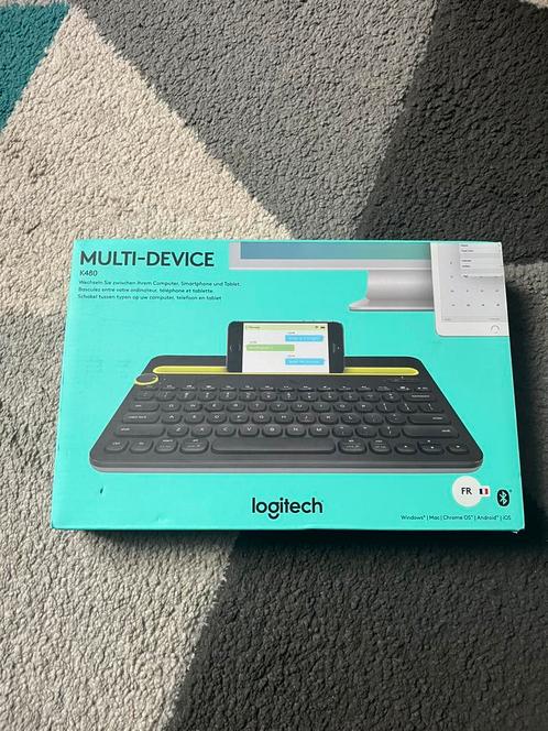 Logitech Bluetooth Multi-Device Keyboard K480, Computers en Software, Toetsenborden, Zo goed als nieuw, Azerty, Draadloos, Ophalen