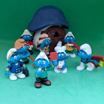 Lot smurfen dorp met leuke smurfen schtroumpf beschikbaar voor biedingen