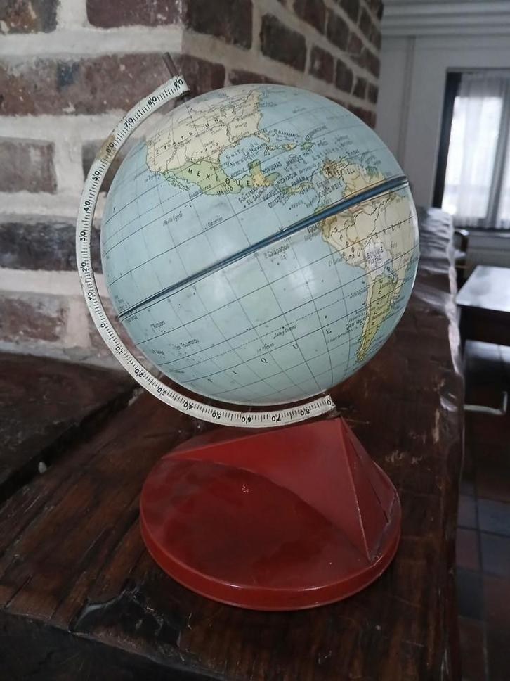  vintage tinnen wereldbol, Antiquités & Art, Art | Objets design, Enlèvement