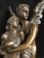 Bronzen engel met halfnaakte dame, Godet. Zuiver mooi brons, Antiek en Kunst, Ophalen of Verzenden