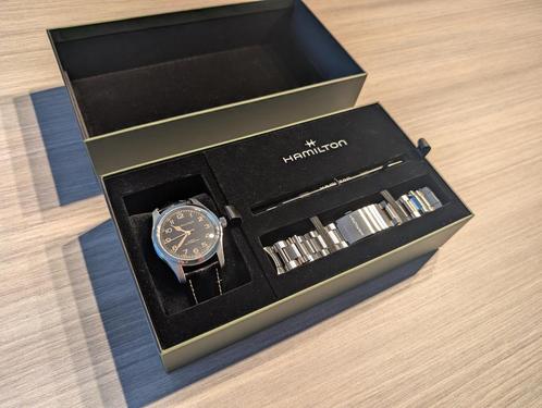 Hamilton Khaki Field Murph Auto 42mm box bundle - Ongebruikt, Handtassen en Accessoires, Horloges | Heren, Nieuw, Polshorloge