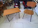 Vintage tafeltje met stoel, Ophalen, Gebruikt, Bruin, Vintage