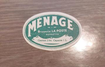 Oud bieretiket brouwerij La Poste Warneton, Enlèvement ou Envoi