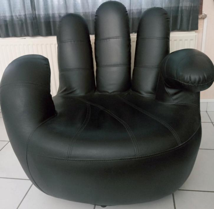 1 persoons lederen club zetel – handvormig, Huis en Inrichting, Zetels | Zetels, Gebruikt, Eenpersoons, Leer, Ophalen