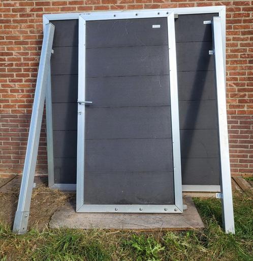 Kunststof schuttingen en poort, Tuin en Terras, Schuttingen, Kunststof, Ophalen