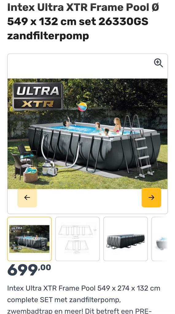 Intex Ultra XTR Frame 549x274x132 cm + zandfilterpomp, trap, Tuin en Terras, Zwembaden, Zo goed als nieuw, Ophalen