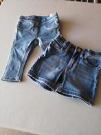 2 Jeans broekjes - maat 74 - meisjeskleding, Gebruikt, Ophalen of Verzenden, Broekje