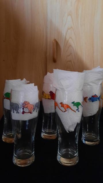 glas KRONENBOURG tekeningen DIEREN beschikbaar voor biedingen