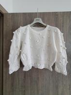 Pull blanc/crème tricoté à la main taille S/M, Taille 36 (S), Handgebreid, Enlèvement ou Envoi, Blanc