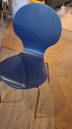 Vier blauwe stoelen, Huis en Inrichting, Stoelen, Ophalen, Blauw, Hout, Vier