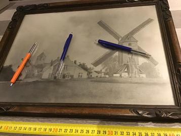 Originele foto leffinge Middelkerke 1869 molen en dorpskern beschikbaar voor biedingen