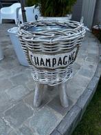 Champagne ijsemmer in gevlochten hout, Verzamelen, Ophalen, Zo goed als nieuw, Champagne