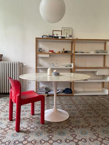 Table à manger tulipe de Knoll originale vintage en marbre, Enlèvement