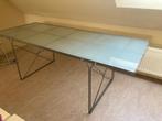 eettafel in glas  200 x 80 cm, Huis en Inrichting, Tafels | Eettafels, Ophalen, 50 tot 100 cm, Zo goed als nieuw, Vijf personen of meer