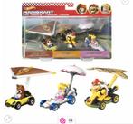 Hot Wheels Mario Kart Glider 3-Pack Mario – Bowser –Peach ✅, Nieuw, Ophalen of Verzenden