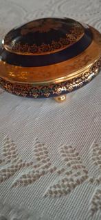 Blauwe Limoges met blad goud in perfecte staat ,met stempel, Enlèvement