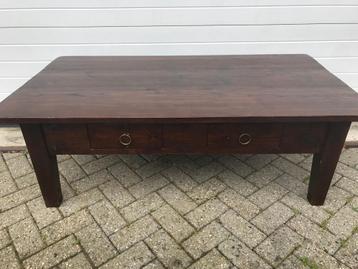 MASSIEVE OUD TEAKHOUTEN SALONTAFEL coffeetable Flamant beschikbaar voor biedingen