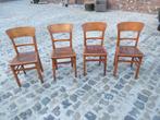 4 chaises anciennes en bois vinage sixties genre café, Enlèvement
