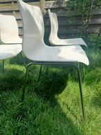 4 Witte Ikea stoelen - Erland, Huis en Inrichting, Stoelen, Metaal, Vier, Gebruikt, Wit