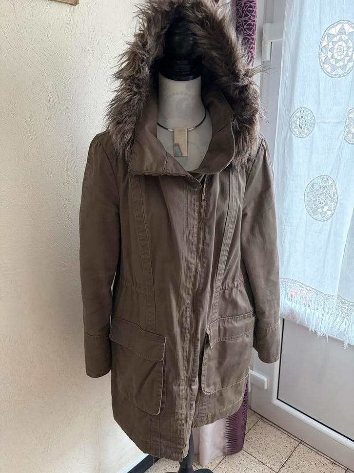 Parka Grain de Malice — kaki bruin — aangegeven maat 42/44, Kleding | Dames, Jassen | Winter, Zo goed als nieuw, Bruin, Ophalen of Verzenden