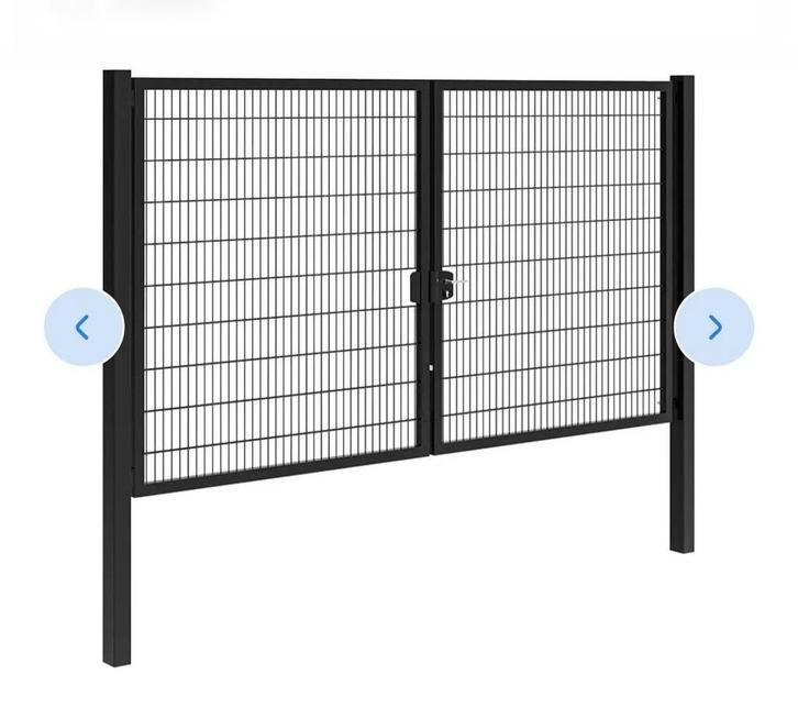 Dubbele staafmat poort van 4m breedte op 2m hoogte. Nieuw!!, Tuin en Terras, Tuinpoorten, Nieuw, Aluminium, Ophalen