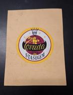 Ancienne imprimerie étiquette bière Corrida brie Stasegem, Utilisé, Enlèvement ou Envoi, Panneau publicitaire