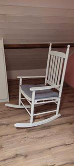 Witte houten schommelstoel – zeer nette staat, Ophalen, Grijs
