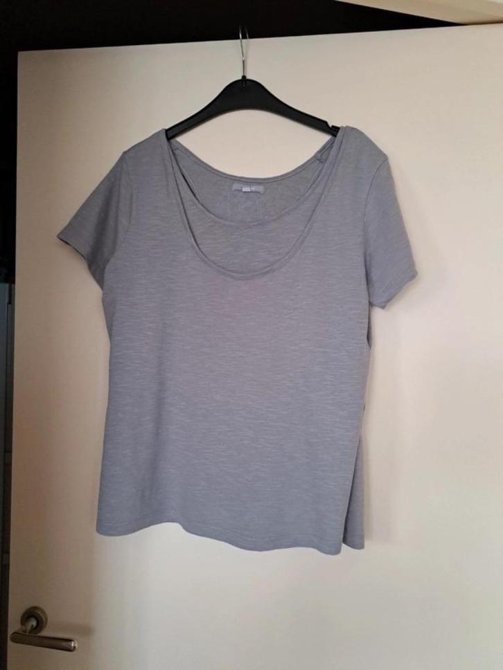 Grijze shirtblouse met topje 3 Suisse 46/48, Kleding | Dames, Topjes, Zo goed als nieuw, Maat 46/48 (XL) of groter, Grijs, Korte mouw