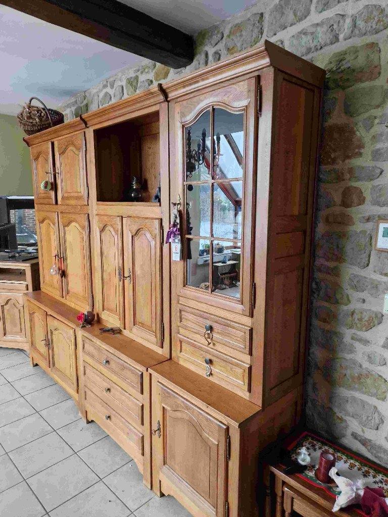 Buffet en chêne massif, Maison & Meubles, Armoires | Buffets, Utilisé, 200 cm ou plus, 200 cm ou plus, 50 à 75 cm, Chêne, Enlèvement