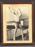 Photo réelle, jeune fille 1934, bateau, voilier, mer, Antiquités & Art, Enlèvement ou Envoi