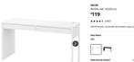 IKEA bureau MICKE wit  142x50cm, Ophalen, Zo goed als nieuw, Bureau
