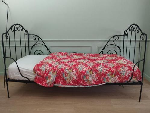 vintage smeedijzeren bed, Kinderen en Baby's, Kinderkamer | Bedden, Gebruikt, 160 tot 180 cm, 70 tot 85 cm, Lattenbodem, Ophalen