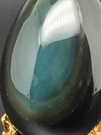 Obsidian Celestial Eye Zeldzaam gesneden ei, Verzamelen, Verzenden, Mineraal