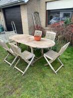 Teak set  200 x 90, Ophalen, Gebruikt, 6 zitplaatsen, Teakhout