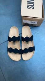 363: nieuwe zwarte slippers SUNBAY mt 38, Neuf, Sunbay, Enlèvement ou Envoi, Sandales de bain