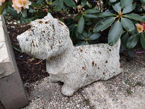 tuinbeeld westie, Tuin en Terras, Tuinbeelden, Gebruikt, Dierenbeeld, Beton, Ophalen