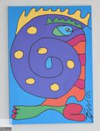 Abstract schilderij, gesigneerd, Antiek en Kunst, Ophalen of Verzenden