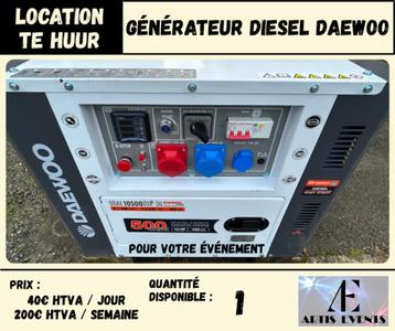 Location - Groupe électrogène Diesel DAEWOO, Enlèvement, Comme neuf