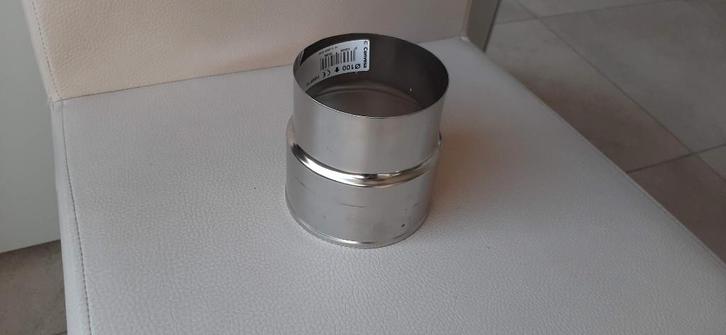 Kachelbuis stoofbuis 1 inox raccord verloop koppeling 100mm, Doe-het-zelf en Bouw, Verwarming en Radiatoren, Ophalen of Verzenden